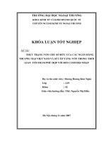 Thực trạng vốn chủ sở hửu của các ngân hàng thương mại việt nam và sức ép tăng vốn trong thời gian tới nhằm phù hợp với bối cảnh hội nhập 