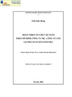Hoàn thiện tổ chức kế toán theo mô hình công ty Mẹ - Công ty con tại nhà xuất bản giáo dục