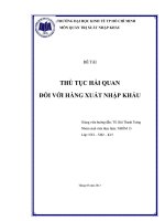 Thủ tục hải quan đối với hàng xuất nhập khẩu 
