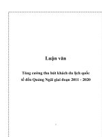 Tăng cường thu hút khách du lịch quốc tế đến quảng ngãi giai đoạn 2011   2020 