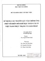 sử dụng các nguồn lực tài chính ứng phó với biến đổi khí hậu toàn cầu ở việt nam thực trạng và giải pháp 