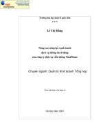 Nâng cao năng lực cạnh tranh dịch vụ thông tin di động của Công ty dịch vụ viễn thông Vinaphone
