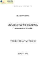Hoàn thiện quản lý sử dụng vốn sản xuất kinh doanh tại công ty cổ phần In Bưu Điện