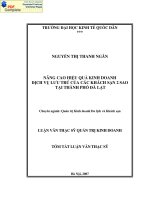 Nâng cao hiệu quả kinh doanh dịch vụ lưu trú của các khách sạn 2 sao tại thành phố Đà Lạt