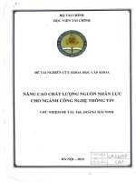 nâng cao chất lượng nhân lực cho ngành công nghệ thông tin