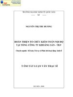 Hoàn thiện tổ chức kiểm toán nội bộ tại Tổng công ty khoáng sản - TKV.