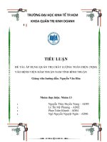 áp dụng TQM  vào Bệnh viện Hàm Thuận Nam tỉnh Bình Thuận