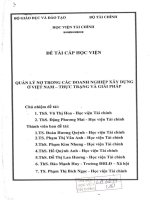 quản lý nợ trong các doanh nghiệp xây dựng ở việt nam  thực  trạng và giải pháp