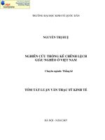 Nghiên cứu thống kê chênh lệch giàu nghèo ở Việt Nam