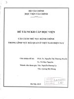 cải cách thủ tục hành chính trong lĩnh vực hải quan ở việt nam hiện nay 