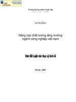 Nâng cao chất lượng tăng trưởng ngành công nghiệp Việt Nam