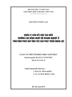 QUẢN LÍ LIÊN KẾT ĐÀO TẠO GIỮA TRƯỜNG CAO ĐẲNG NGHỀ VỚI DOANH NGHIỆP Ở TỈNH VĨNH PHÚC ĐÁP ỨNG YÊU CẦU PHÁT TRIỂN NHÂN LỰC