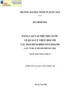 Nâng cao vai trò nhà nước về quản lý thuế đối với các doanh nghiệp dân doanh(Lấy ví dụ ở thành phố Hà Nội)