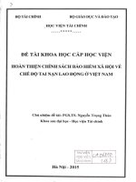 hoàn thiện chính sách bảo hiểm xã hội về chế độ tai nạn lao động ở việt nam 