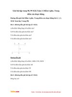 Giải bài tập trang 98, 99 SGK Toán 3: Điểm ở giữa. Trung điểm của đoạn thẳng