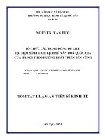 Tổ chức hoạt động du lịch tại một số di tích lịch sử văn hoá quốc gia của Hà Nội theo hướng phát triển bền vững.PDF