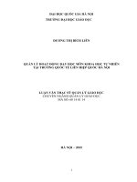 Quản lý hoạt động dạy học môn Khoa học tự nhiên tại trường quốc tế Liên hiệp quốc Hà Nội