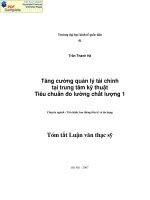 Tăng cường quản lý tài chính tại Trung tâm kỹ thuật tiểu chuẩn đo lường chất lượng 1