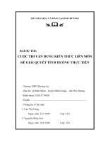 Bài dự thi vận dụng kiến thức liên môn để giải quyết vấn đề thực tiễn