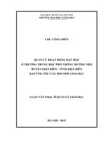 Quản lý hoạt động dạy học ở Trường trung học phổ thông Mường Nhà huyện Điện Biên - tỉnh Điện Biên đáp ứng yêu cầu đổi mới giáo dục