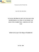 Xây dựng mô hình tổ chức kế toán quản trị chi phí trong các Công ty con thuộc Tập đoàn Công nghiệp Than và Khoáng sản Việt Na