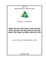 Luận văn Bác sĩ chuyên khoa cấp 2 Đánh giá kết quả phẫu thuật nội soi điều trị ung thư biểu mô dạ dày giai đoạn tiến triển tại Bệnh viện Việt Đức