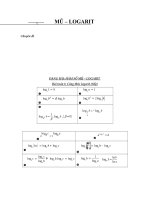 Chuyên đề mũ-logarit trắc nghiệm và tự luận