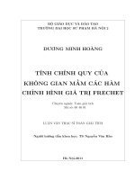 Tính chính quy của không gian mầm các hàm chỉnh hình giá trị Freche