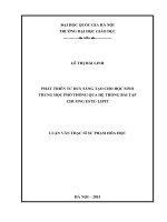 Phát triển tư duy sáng tạo cho học sinh trung học phổ thông qua hệ thống bài tập chương Este-Lipit