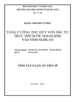Tăng cường thu hút vốn đầu tư trực tiếp nước ngoài (FDI) vào tỉnh Nghệ An.PDF