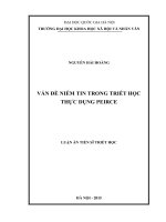 Vấn đề niềm tin trong triết học thực dụng Peirce