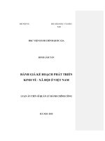 Luận án Tiến sĩ Quản lý hành chính công Đánh giá kế hoạch phát triển kinh tế - xã hội ở Việt Nam