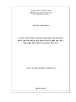 Quản lý hoạt động giáo dục đạo đức cho học sinh ở các trường trung học phổ thông huyện Điện Biên, tỉnh Điện Biên trong giai đoạn hiện nay