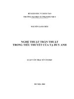 Nghệ thuật trần thuật trong tiểu thuyết của Tạ Duy Anh