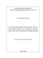 Tư tưởng Hồ Chí Minh về những đặc trưng chủ nghĩa xã hội và sự vận dụng của Đảng Cộng sản Việt Nam trong sự nghiệp đổi mới