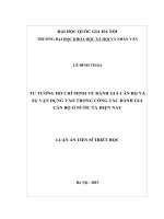Tư tưởng Hồ Chí Minh về đánh giá cán bộ và sự vận dụng vào trong công tác đánh giá cán bộ ở nước ta hiện nay