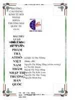 ĐƯA SẢN PHẨM TRÀ ATISÔVIỆT NAM THÂM NHẬP THỊ TRƯỜNG HÀN QUỐC