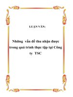 Những vấn đề thu nhận được trong quá trình thực tập tại Công ty TSC