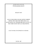 Quản lý hoạt động giáo dục hướng nghiệp ở Trường trung học phổ thông Búng Lao, huyện Mường Ảng, tỉnh Điện Biên đáp ứng yêu cầu phát triển nguồn nhân lực ở địa phương