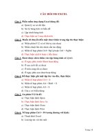 Câu hỏi trắc nghiệm ôn tập excel cho kỳ thi công chức thuế 2014