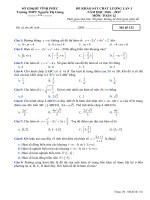 Đề thi khảo sát THPT Quốc gia 2017, môn Toán, lần 1.