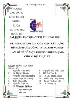 CÁC LỢI ÍCH CỦA VIỆC XÂY DỰNG HÌNH ẢNH CỦA CÔNG TY DOANH NGHIỆP LÀM GÌ ĐỂ CÓ MỘT THƯƠNG HIỆU MẠNHCHO VÍ DỤ THỰC TẾ