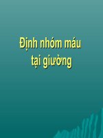 slide định nhóm máu hệ ABO tại giường bệnh