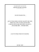 Quản lý hoạt động giáo dục đạo đức học sinh thông qua công tác Đoàn thanh niên ở Trường trung học phổ thông Thanh Nưa huyện Điện Biên - tỉnh Điện Biên