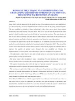 ĐÁNH GIÁ THỰC TRẠNG VÀ GIẢI PHÁP NÂNG CAO CHẤT LƯỢNG GHI CHÉP HỒ SƠ BỆNH ÁN CẢI TIẾN CỦA ĐIỀU DƯỠNG TẠI BỆNH VIỆN AN GIANG