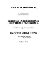 Nâng cao năng lực đấu thầu xây lắp của Công ty cổ phần Kỹ thuật điện sông Đà
