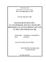 Bảo đảm quyền bào chữa của người bị buộc tội chưa thành niên theo pháp luật tố tụng hình sự việt nam từ thực tiễn tỉnh quảng trị