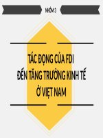 TÁC ĐỘNG của FDI đến TĂNG TRƯỞNG KINH tế ở VIỆT NAM