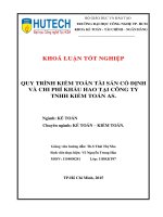 Quy trình kiểm toán khoản mục tài sản cố định và chi phí khấu hao tài sản cố định tại Công ty TNHH Kiểm toán AS