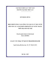 Biện pháp nâng cao công tác quản lý nhà nước đối với các cơ sở phân phối bán lẻ nước ngoài trên địa bàn Hà Nội